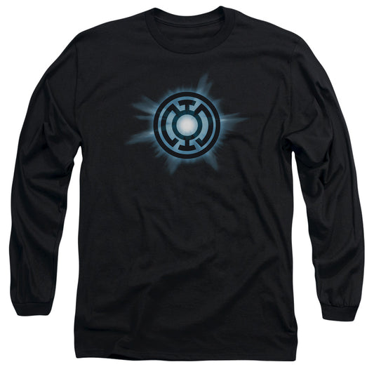 Green Lantern - Blue Glow - Long Sleeve Adult 18/1 - Black T-shirt