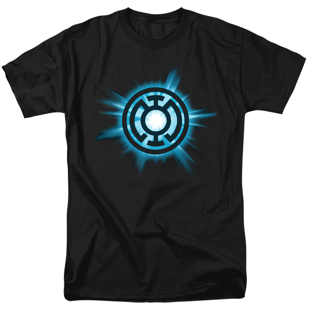 Green Lantern - Blue Glow - Short Sleeve Adult 18/1 - Black T-shirt