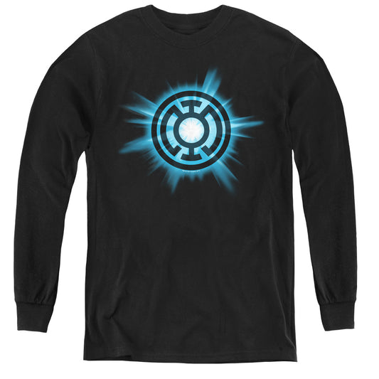 Green Lantern Blue Glow - Youth Long Sleeve Tee - Black