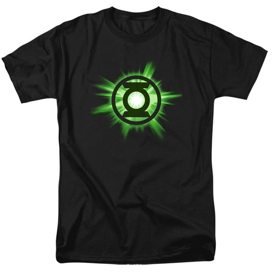 Green Lantern - Green Glow - Short Sleeve Adult 18/1 - Black T-shirt