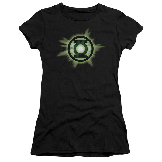 Green Lantern - Green Glow - Short Sleeve Junior Sheer - Black T-shirt
