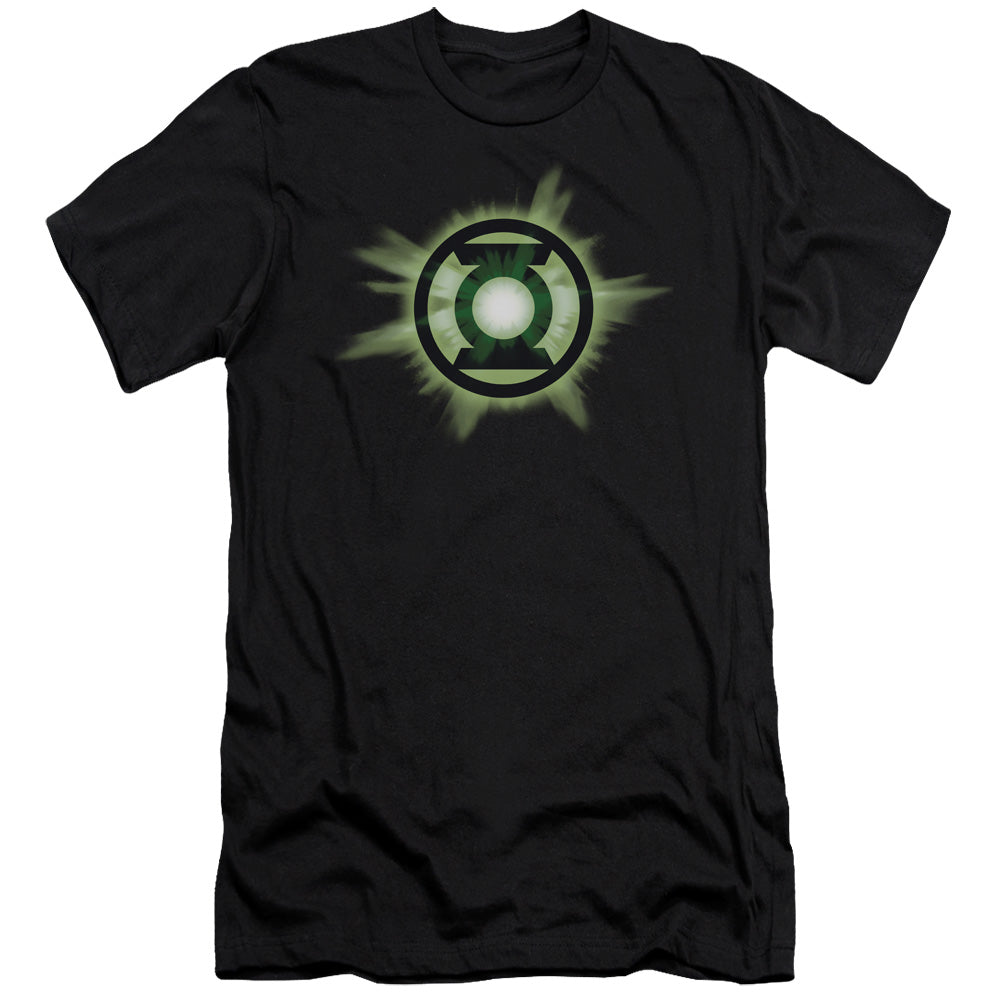Green Lantern - Green Glow - Short Sleeve Adult 30/1 - Black T-shirt