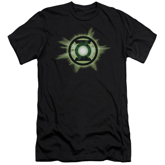 Green Lantern - Green Glow - Short Sleeve Adult 30/1 - Black T-shirt
