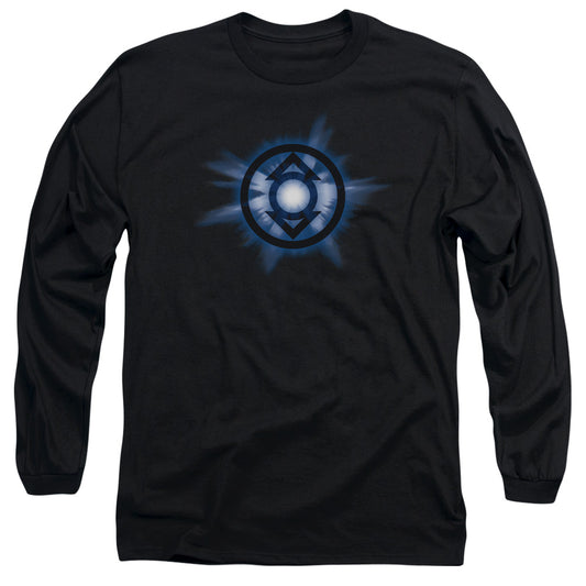 Green Lantern - Indigo Glow - Long Sleeve Adult 18/1 - Black T-shirt