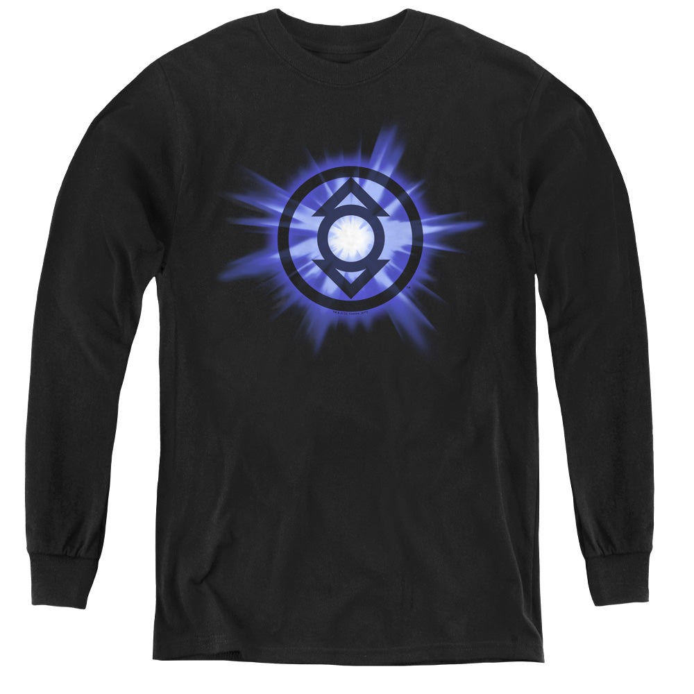 Green Lantern - Indigo Glow - Youth Long Sleeve Tee - Black
