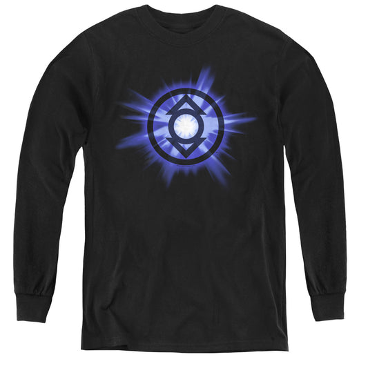 Green Lantern - Indigo Glow - Youth Long Sleeve Tee - Black