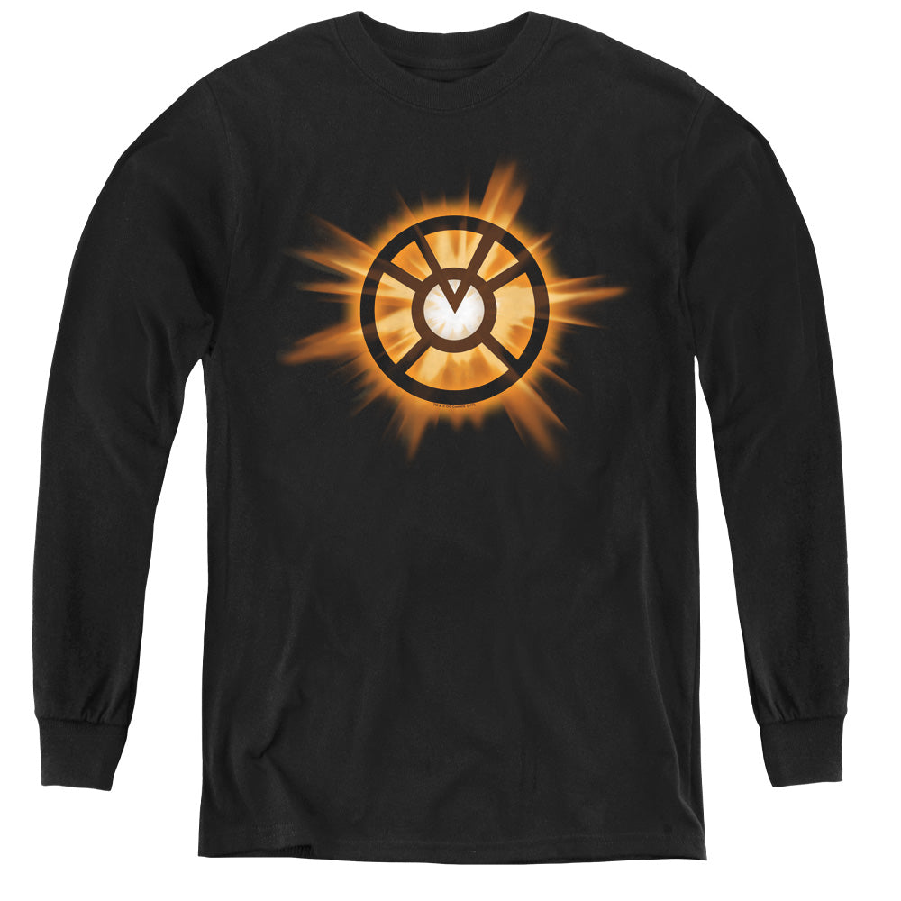 Green Lantern - Orange Glow - Youth Long Sleeve Tee - Black