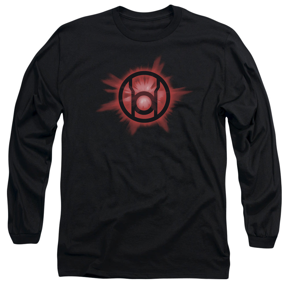 Green Lantern - Red Glow - Long Sleeve Adult 18/1 - Black T-shirt