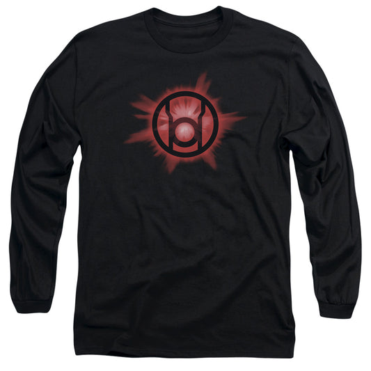 Green Lantern - Red Glow - Long Sleeve Adult 18/1 - Black T-shirt