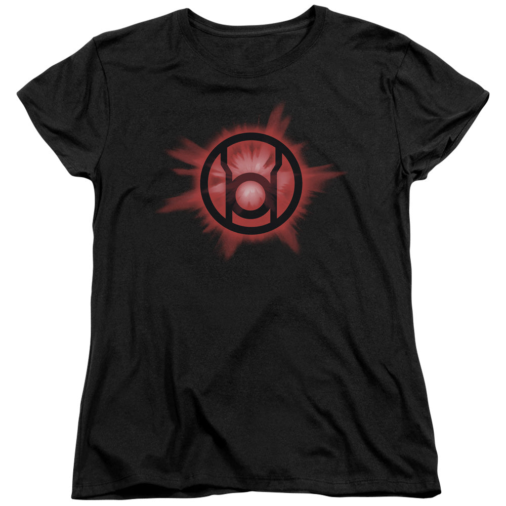 Green Lantern - Red Glow - Short Sleeve Womens Tee - Black T-shirt