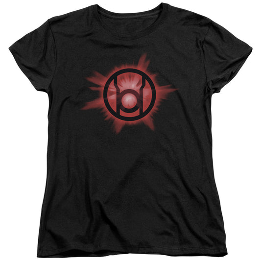 Green Lantern - Red Glow - Short Sleeve Womens Tee - Black T-shirt