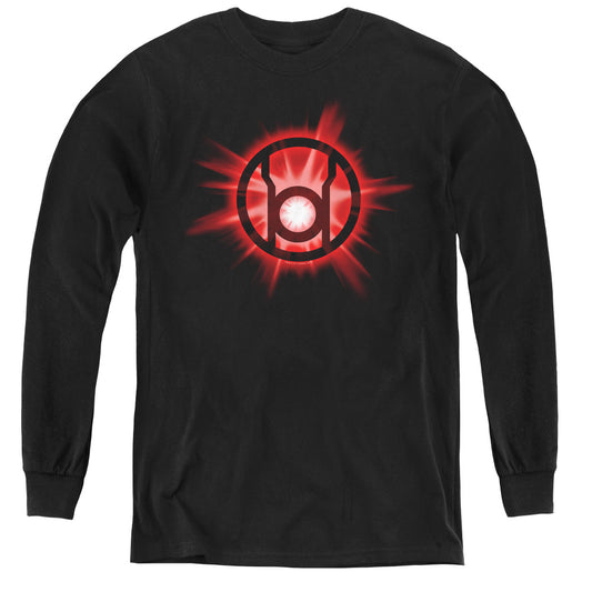 Green Lantern - Red Glow - Youth Long Sleeve Tee - Black