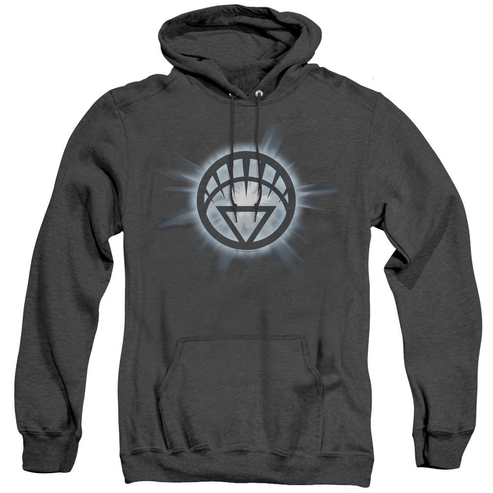 Green Lantern - White Glow - Adult Heather Hoodie - Black