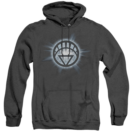 Green Lantern - White Glow - Adult Heather Hoodie - Black
