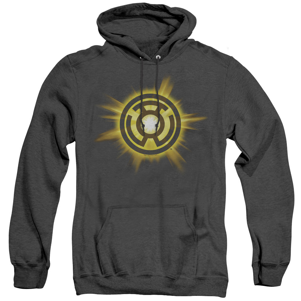 Green Lantern - Yellow Glow - Adult Heather Hoodie - Black