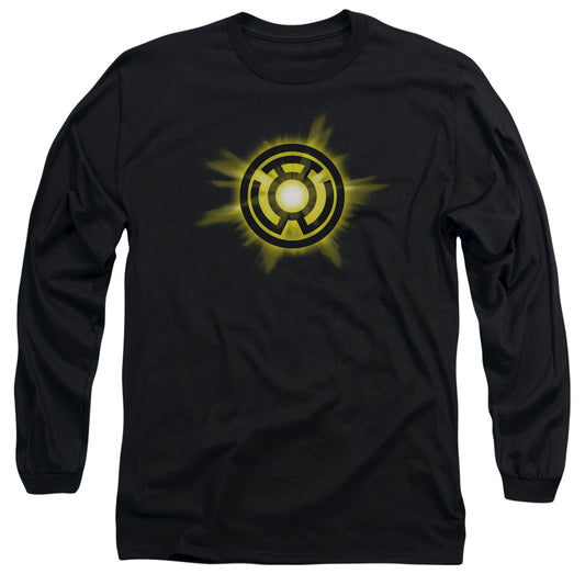 Green Lantern - Yellow Glow - Long Sleeve Adult 18/1 - Black T-shirt