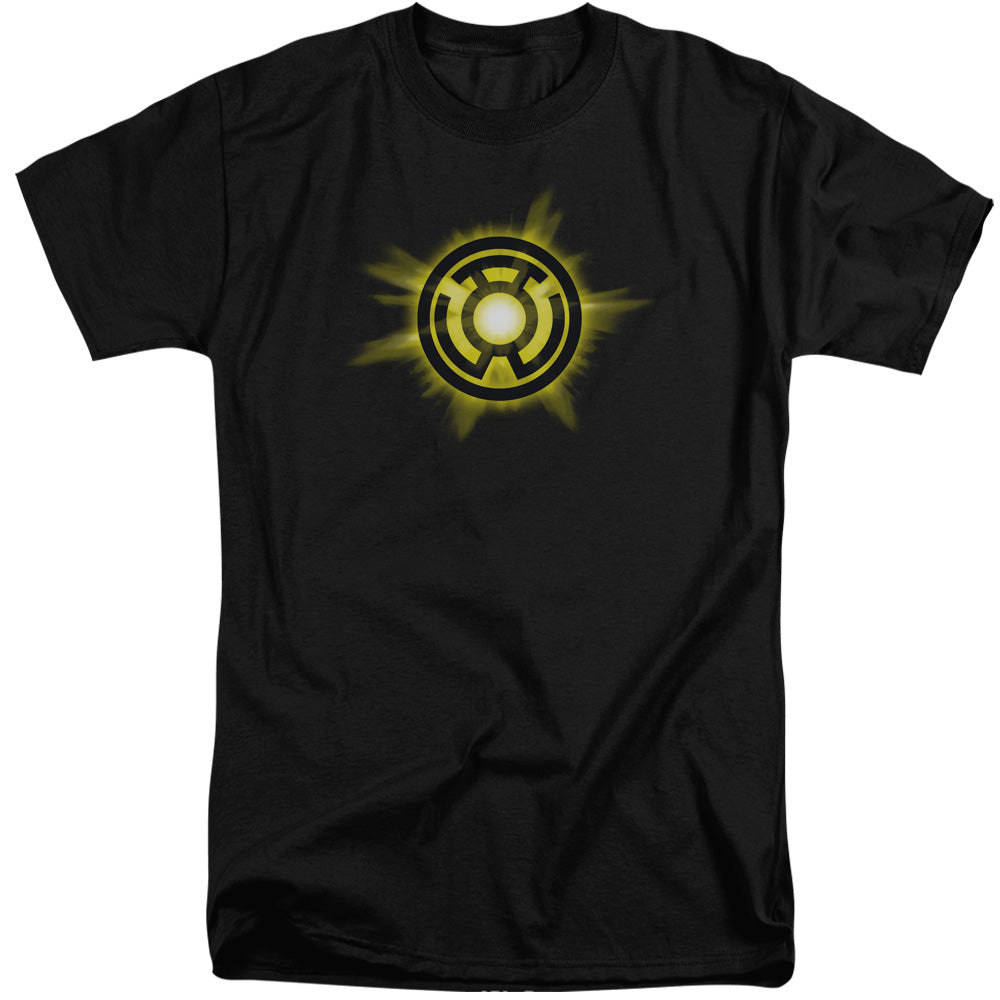 Green Lantern - Yellow Glow - Short Sleeve Adult Tall - Black T-shirt