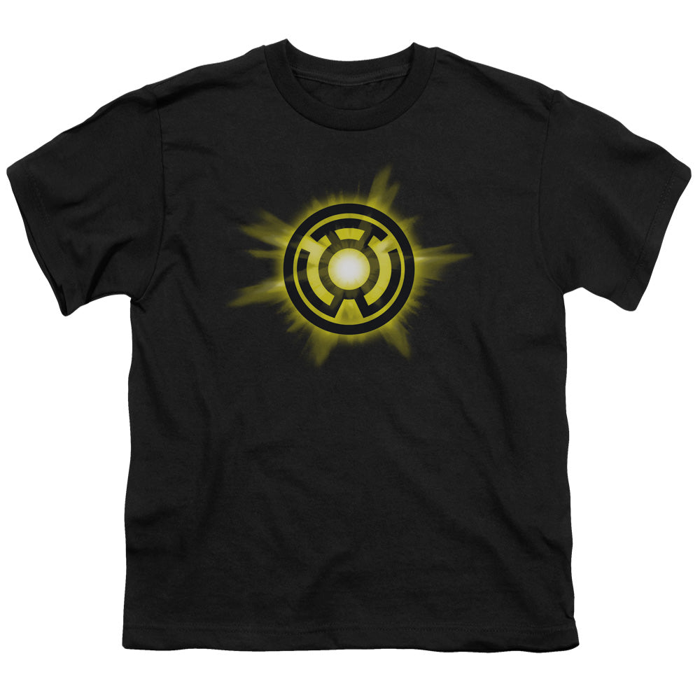 Green Lantern - Yellow Glow - Short Sleeve Youth 18/1 - Black T-shirt