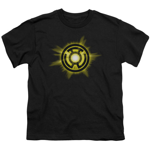 Green Lantern - Yellow Glow - Short Sleeve Youth 18/1 - Black T-shirt