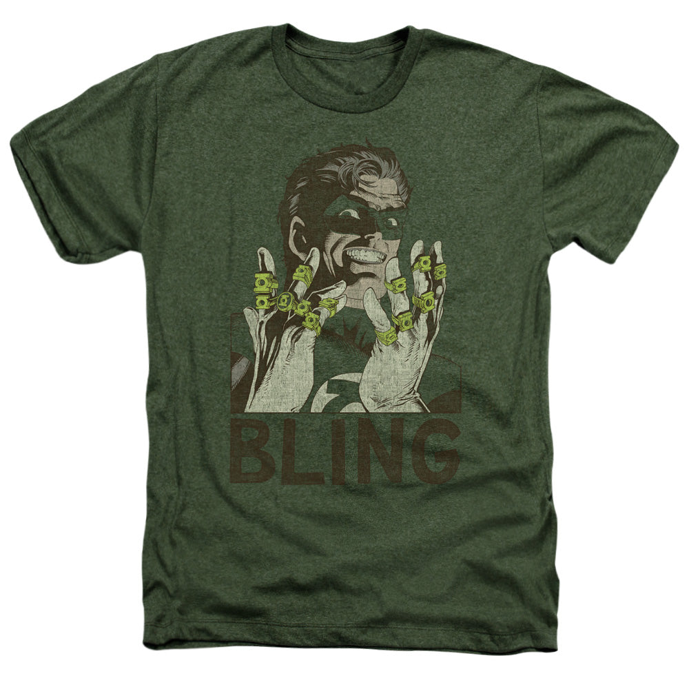 Green Lantern - Bling Bling - Adult Heather - Military Green