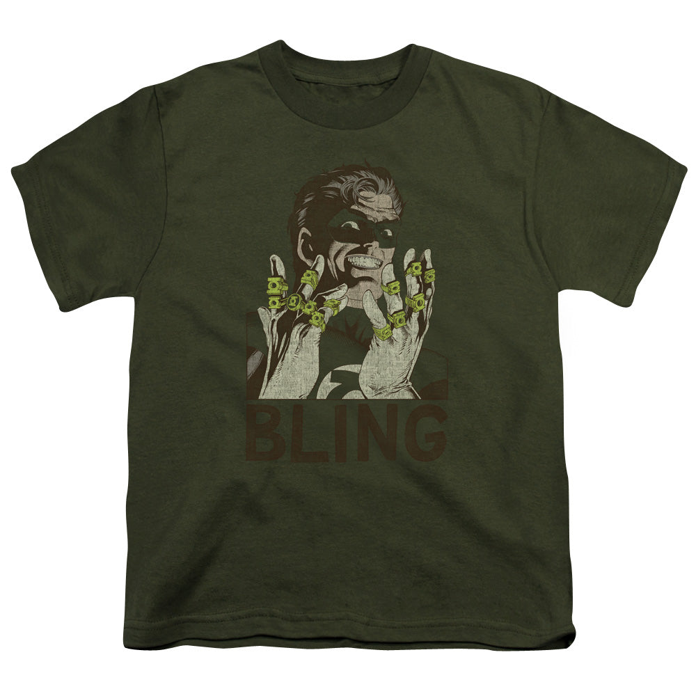 Green Lantern - Bling Bling - Short Sleeve Youth 18/1 - Military Green T-shirt