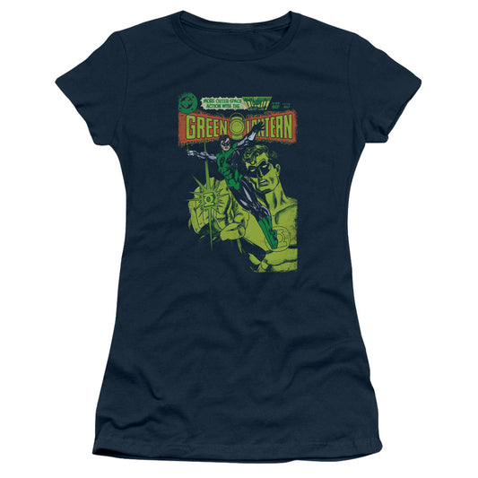 Green Lantern - Vintage Cover - Short Sleeve Junior Sheer - Navy T-shirt