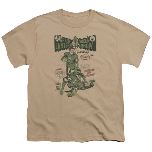 Green Lantern - Beware My Power - Short Sleeve Youth 18/1 - Sand T-shirt