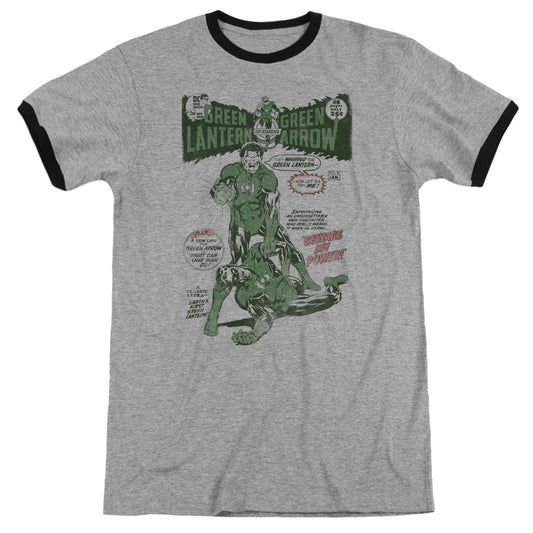 Green Lantern - Beware My Power - Adult Ringer - Heather/black