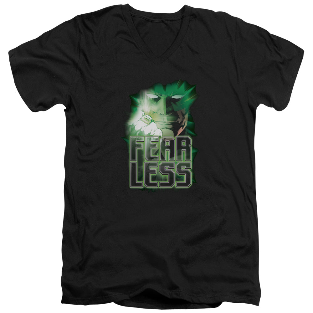Green Lantern - Fearless - Short Sleeve Adult V-neck - Black T-shirt