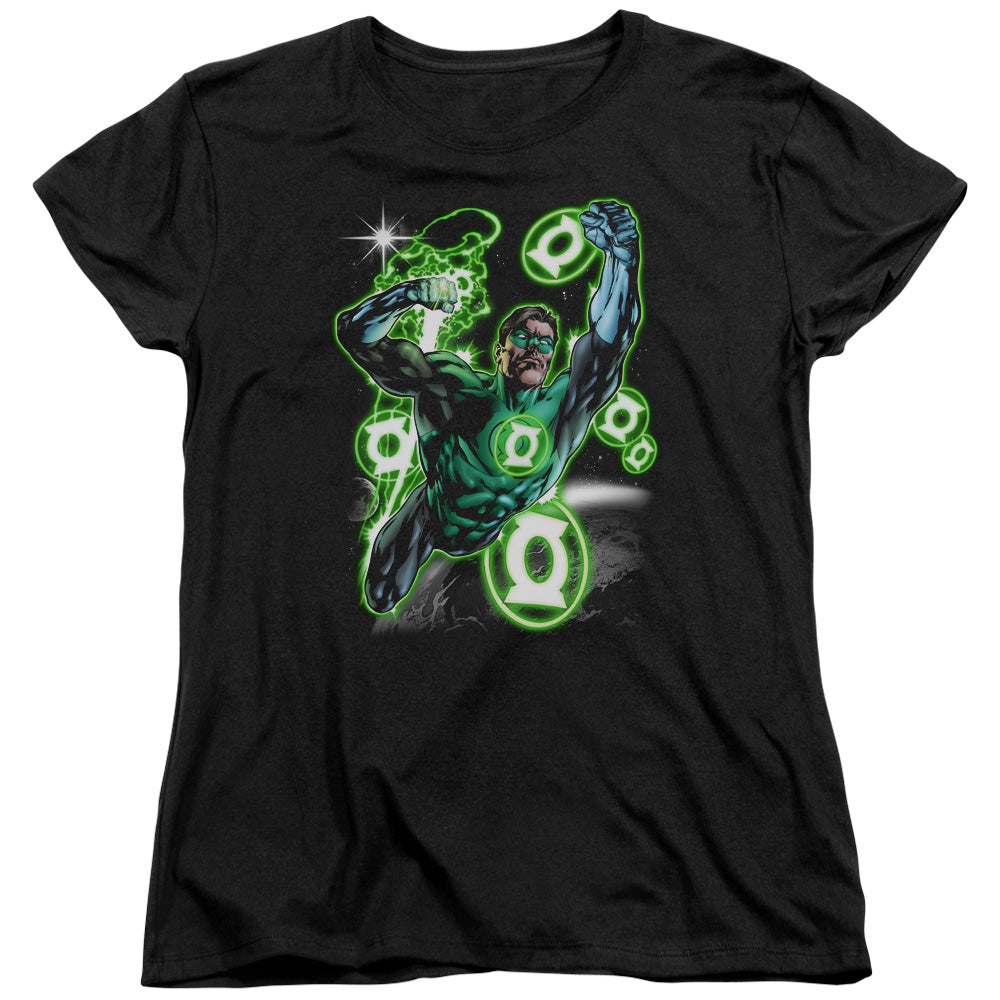 Green Lantern - Earth Sector - Short Sleeve Womens Tee - Black T-shirt