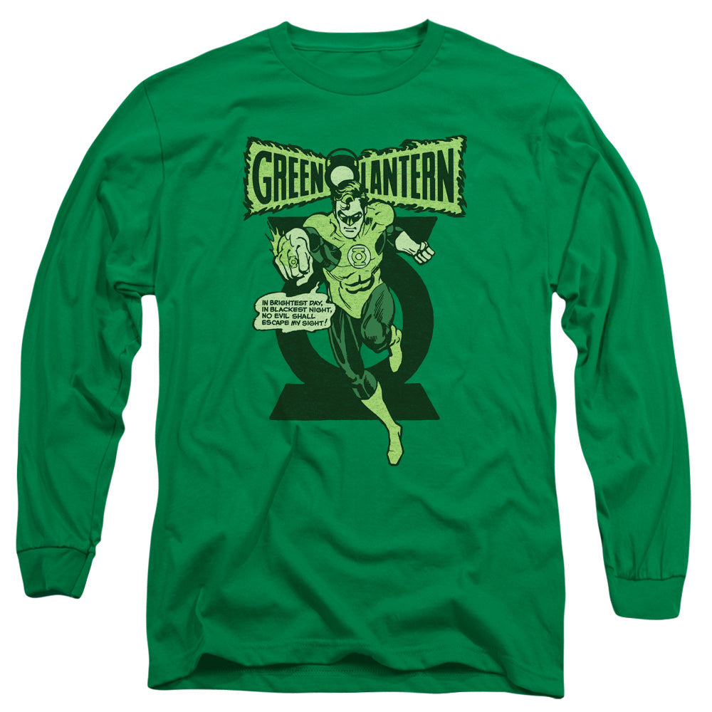 Green Lantern - Retro Oath - Long Sleeve Adult 18/1 - Kelly Green T-shirt