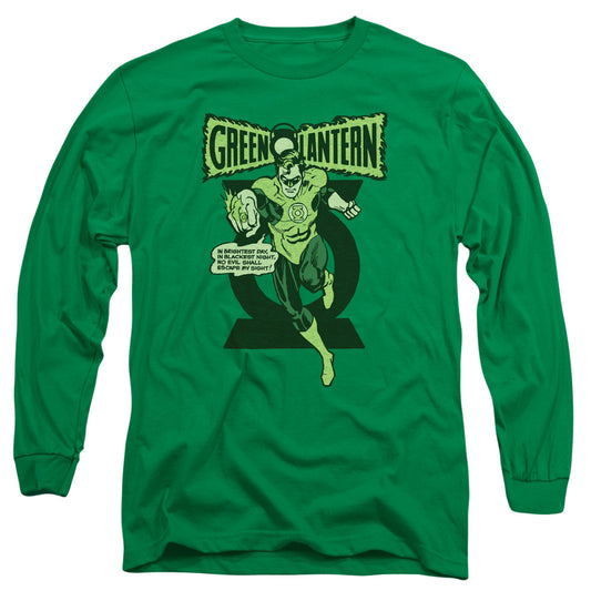Green Lantern - Retro Oath - Long Sleeve Adult 18/1 - Kelly Green T-shirt