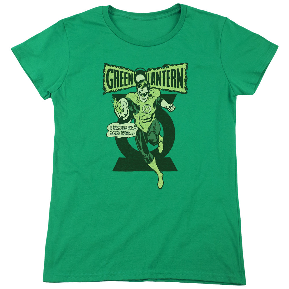 Green Lantern - Retro Oath - Short Sleeve Womens Tee - Kelly Green T-shirt