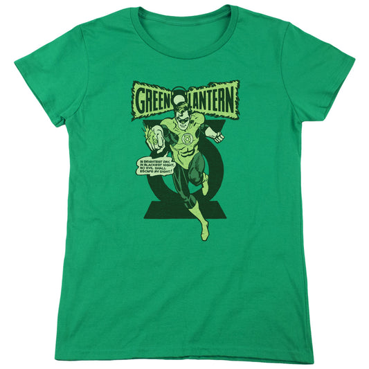 Green Lantern - Retro Oath - Short Sleeve Womens Tee - Kelly Green T-shirt