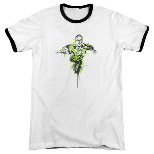Green Lantern Inked - Adult Ringer - White/black