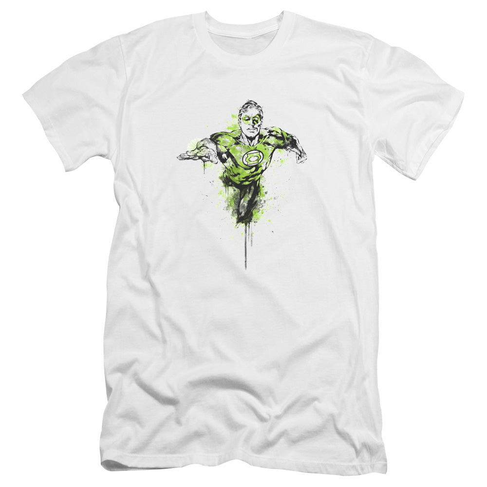 Green Lantern - Inked-premuim Canvas Adult Slim Fit 30/1 - White
