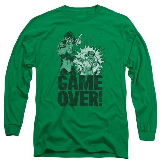 Green Lantern - Game Over - Long Sleeve Adult 18/1 - Kelly Green T-shirt
