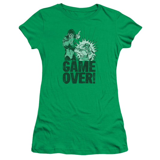 Green Lantern - Game Over - Short Sleeve Junior Sheer - Kelly Green T-shirt