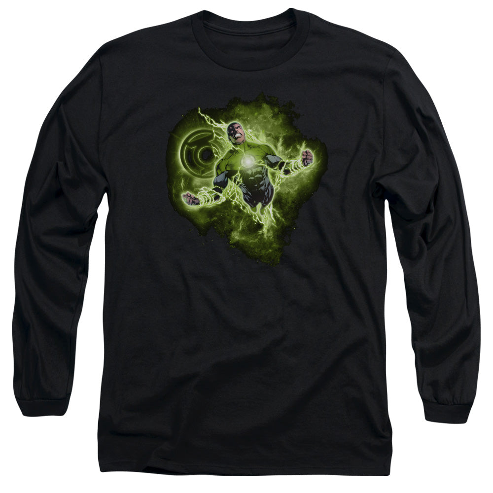 Green Lantern - Lantern Nebula - Long Sleeve Adult 18/1 - Black T-shirt