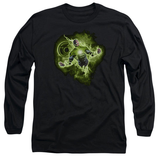 Green Lantern - Lantern Nebula - Long Sleeve Adult 18/1 - Black T-shirt