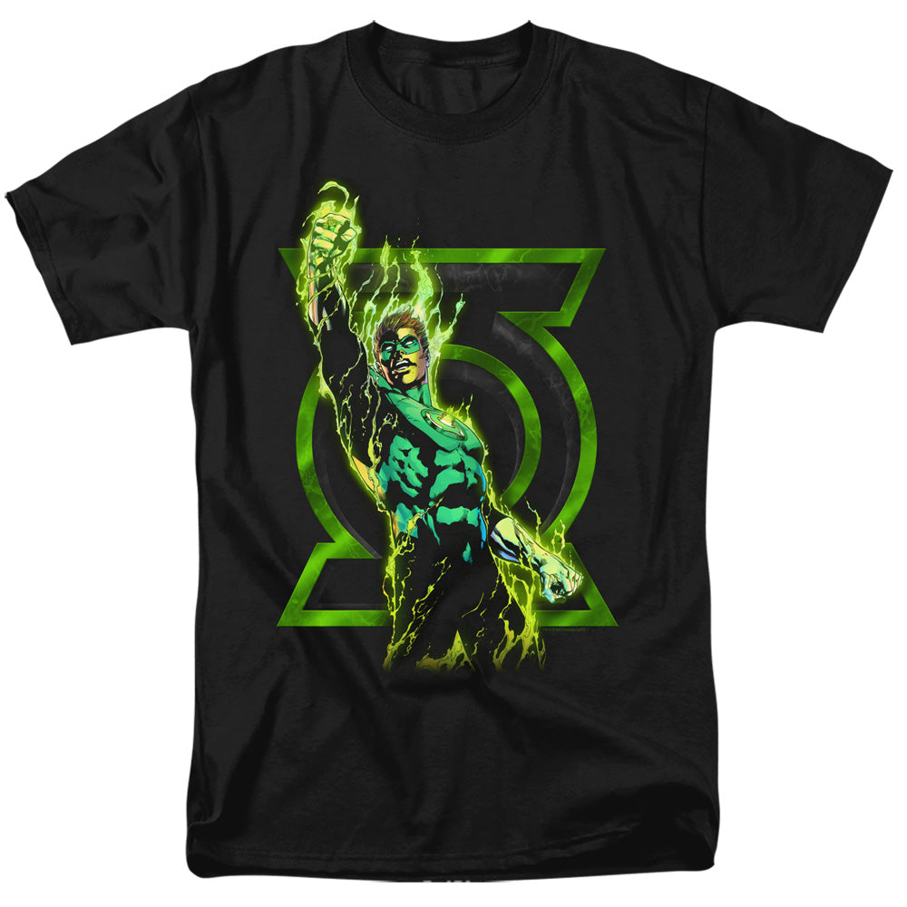Green Lantern - Fully Charged - Short Sleeve Adult 18/1 - Black T-shirt