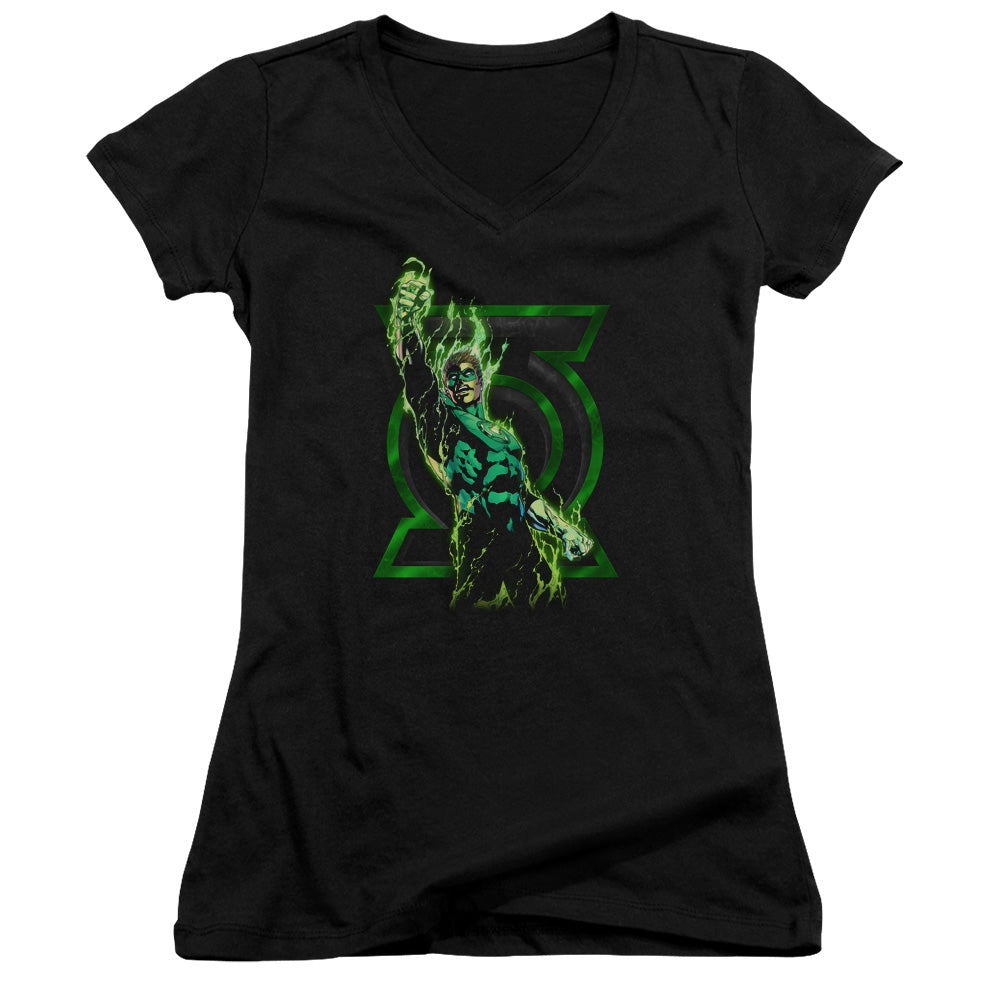 Green Lantern - Fully Charged - Junior V-neck - Black
