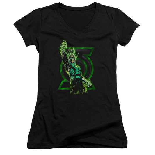 Green Lantern - Fully Charged - Junior V-neck - Black