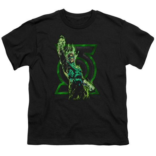 Green Lantern - Fully Charged - Short Sleeve Youth 18/1 - Black T-shirt