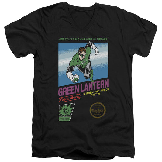 Green Lantern - Box Art - Short Sleeve Adult V-neck 30/1 - Black T-shirt