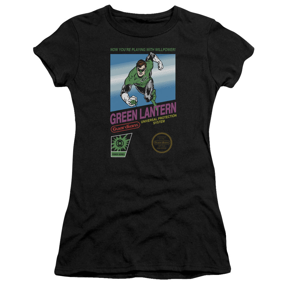 Green Lantern - Box Art - Short Sleeve Junior Sheer - Black T-shirt