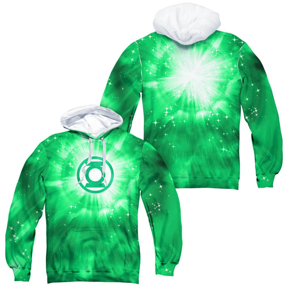 Green Lantern - Green Energy (Front/back Print) - Adult Poly Pullover Hoodie - White