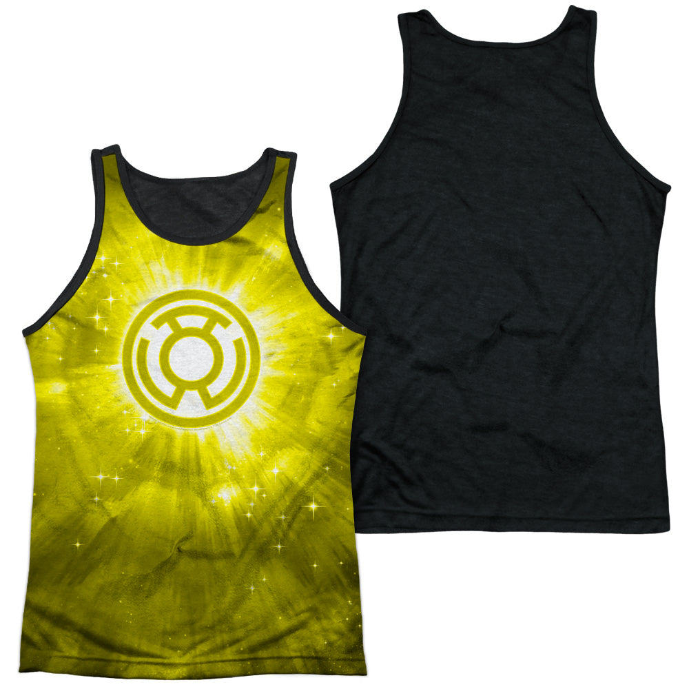 Green Lantern - Yellow Energy - Adult Poly Tank Top Black Back - White