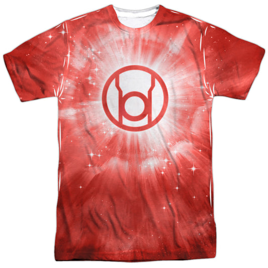 Green Lantern - Red Energy -  Short Sleeve Adult 100% Poly Crew - White T-shirt