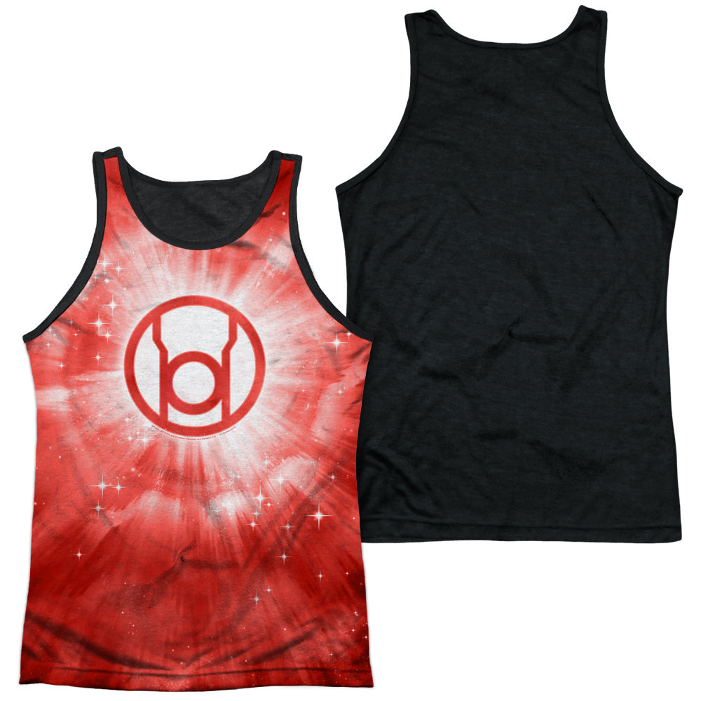 Green Lantern - Red Energy - Adult Poly Tank Top Black Back - White